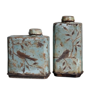 Uttermost Freya Light Sky Blue Containers Set/2 19547 - All