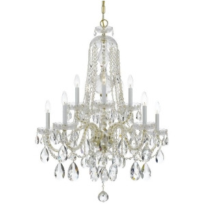 Crystorama Traditional 10 Lt Clear Crystal Brass Chandelier I 1110-Pb-cl-mwp - All