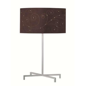 Lite Source Table Lamp Silver Coffee Laser Cut Suede Shade Ls-21362 - All