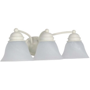 Nuvo Empire 3 Light 21 Vanity w/ Alabaster Glass Bell Shades 60-354 - All