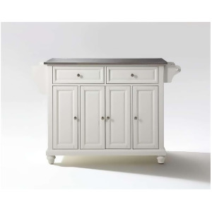 Crosley Cambridge Stainless Steel Top Kitchen Island White Kf30002dwh - All