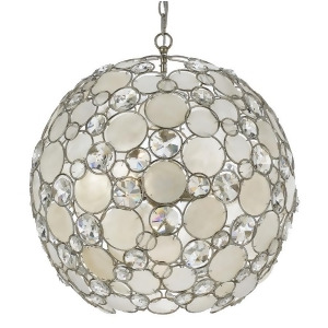 Crystorama Palla 6 Light Antique Silver Sphere Chandelier 529-Sa - All