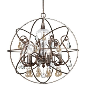 Crystorama Solaris 5 Lt Gold Crystal Bronze Sphere Chandelier 9026-Eb-gs-mwp - All
