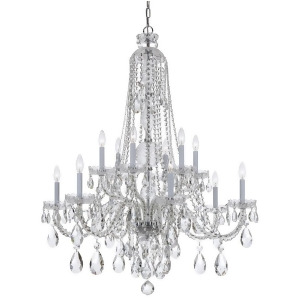 Crystorama Traditional 12 Lt Clear Crystal Chrome Chandelier Ii 1112-Ch-cl-mwp - All