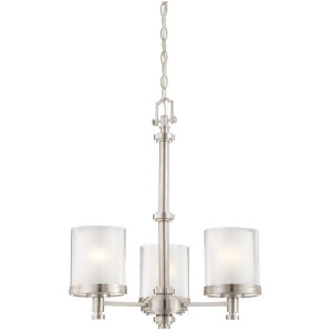 Nuvo Decker 3 Light Chandelier w/ Clear Frosted Glass 60-4647 - All