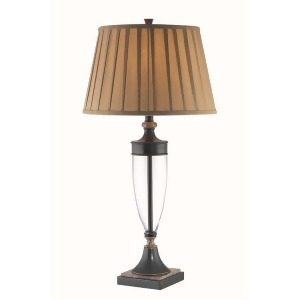 Lite Source Table Lamp Dark Bronze Marble Base Pleated Shade Lsf-21415 - All