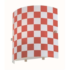 Lite Source Wall Lamp Red Check Glass Shade Ls-16845red - All
