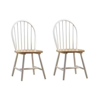 Boraam Farmhouse Chair Set of 2 in White Natural 31316 - All