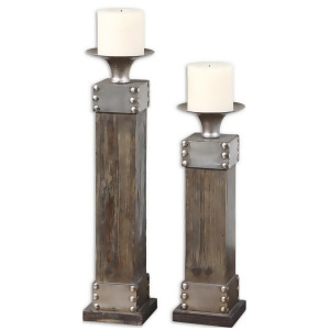 Uttermost Lican Natural Wood Candleholders Set/2 19668 - All