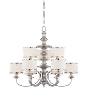 Nuvo Candice 9 Light Chandelier w/ Pleated White Shades 60-4739 - All