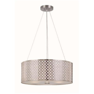 Lite Source Ceiling Lamp Polished Steel Net Metal Shade White Ls-19519ps - All