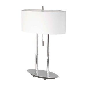 Dainolite Table Lamp Polished Chrome White Oval Shade Dm2222-pc - All