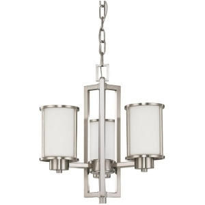 Nuvo Odeon 3 Light Chandelier w/ Satin White Glass 60-2851 - All