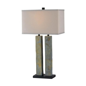 Kenroy Home Barre Table Lamp Green Slate Natural Slate Finish 21039Sl - All