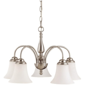 Nuvo Dupont 5 light 21 Chandelier w/ Satin White Glass 60-1822 - All
