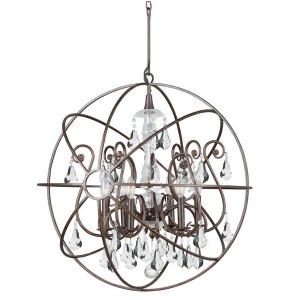 Crystorama Solaris 6 Light Crystal Bronze Sphere Chandelier I 9028-Eb-cl-mwp - All
