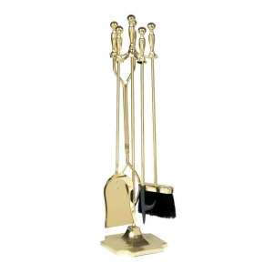 Uniflame 5 Pc. Polished Brass Fireset T51030pb - All
