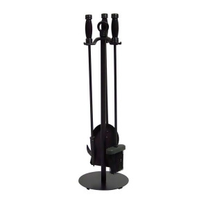 Uniflame 4 Piece Black Wrought Iron Fireset F-1048 - All