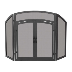 Uniflame 3 Fold Black Wrought Iron Arch Top w/ Doors S-1178 - All