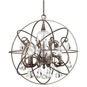 Crystorama Solaris 5 Light Crystal Bronze Sphere Chandelier 9026-Eb-cl-mwp - All