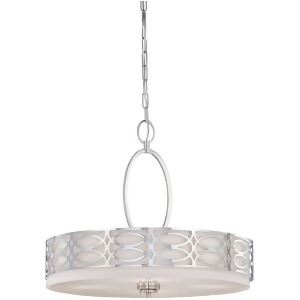 Nuvo Harlow 4 Light Pendant w/ Slate Gray Fabric Shade 60-4626 - All