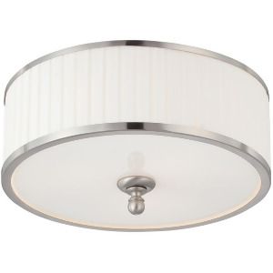 Nuvo Candice 3 Light Flush Dome Fixture w/ Pleated White Shade 60-4741 - All