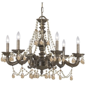 Crystorama Sutton Golden Teak Crystal Elements Crystal Chandelier 5026-Vb-gts - All