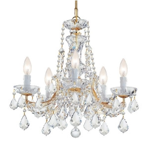 Crystorama Maria Theresa 5 Lt Clr Crystal Gold Mini Chandelier 4476-Gd-cl-mwp - All