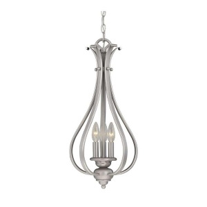 Vaxcel Monrovia 3 Light Pendant in Brushed Nickel Pd35459bn - All