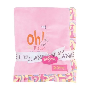 Trend Lab Receiving Blanket Ruffle Trimmed Dr. Seuss Pink 30343 - All