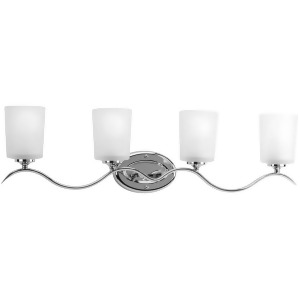 Progress Lighting Inspire 4-Light Bath Etched Glass in Chrome P2021-15 - All