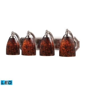 Elk Lighting 4 Light Vanity in Satin Nickel and Espresso Glass 570-4N-es-led - All