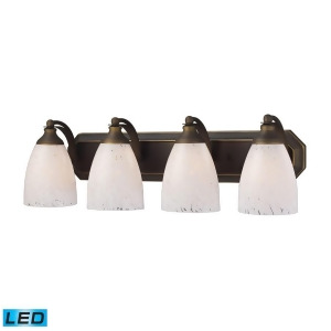 Elk Lighting 4 Light Vanity in Aged Bronze and Snow White Glass 570-4B-sw-led - All
