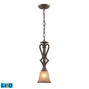 Elk Lighting 1 Light Pendant in Mocha and Antique Amber Glass 9325-1-Led - All