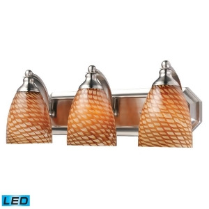 Elk Lighting 3 Light Vanity in Satin Nickel and Coco Glass 570-3N-c-led - All