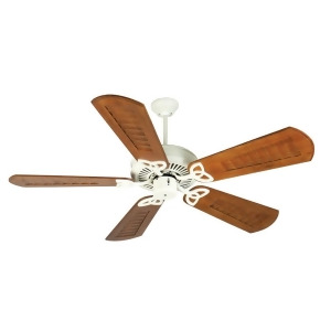Craftmade Ceiling Fan Antique White Cxl w/ 56 Scalloped Walnut Blades K10941 - All