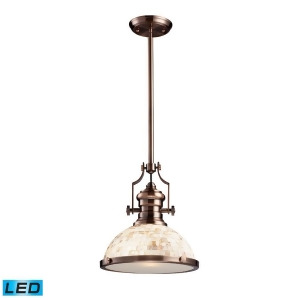 Elk Chadwick 1-Light Pendant Antique Copper and Cappa Shell 66443-1-Led - All