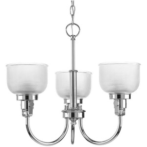 Progress Archie 3-Light Chandelier. Clear Prismatic Glass in Chrome P4688-15 - All