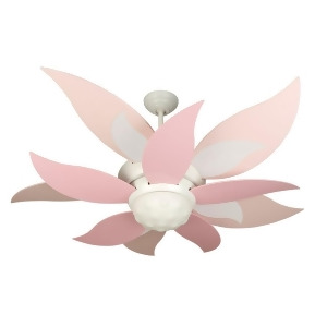 Craftmade Ceiling Fan White Bloom w/ 52 Pink Blades K10368 - All