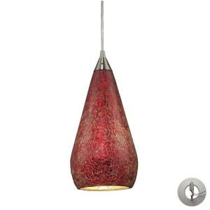 Elk Lighting 1 Light Pendant in Satin Nickel with Ruby Crackle 546-1Rby-crc-la - All