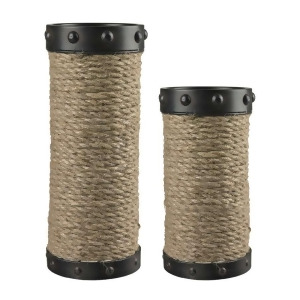 Sterling Ind. Set of 2 Natural Rope Wrapped Candle Holders 129-1035 - All