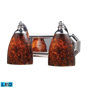 Elk 2 Light Vanity in Polished Chrome and Espresso Glass 570-2C-es-led - All
