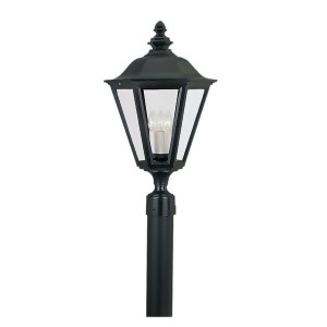 Sea Gull Lighting Three-Light Brentwood Outdoor Post Lantern in Black 8231-12 - All
