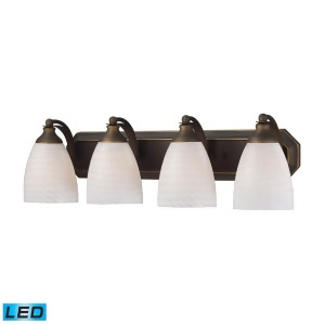 Elk Lighting 4 Light Vanity in Aged Bronze and White Swirl Glass 570-4B-ws-led - All