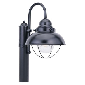 Sea Gull Lighting Single-Light Sebring Post Lantern in Black 8269-12 - All