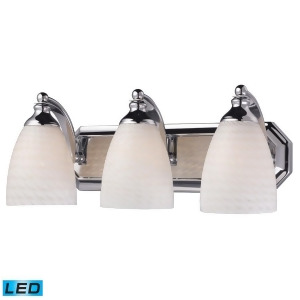Elk 3 Light Vanity in Polished Chrome and White Swirl Glass 570-3C-ws-led - All
