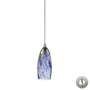 Elk 1 Light Pendant in Satin Nickel and Starlight Blue Glass 110-1Bl-la - All