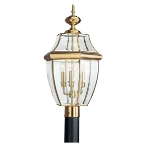 Sea Gull Lighting Three-Light Lancaster Brass Post Lantern 8239-02 - All