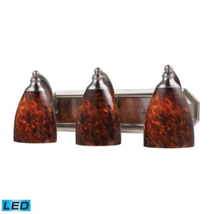 Elk Lighting 3 Light Vanity in Satin Nickel and Espresso Glass 570-3N-es-led - All