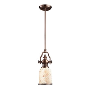 Elk Lighting Chadwick 1-Light Pendant Antique Copper and Cappa Shell 66442-1 - All